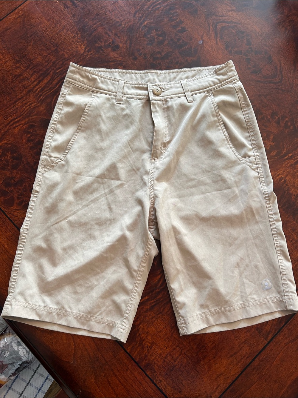 Eastern Mountain Sports Short Mens 30 Flat Front Hiking Lightweight Trail Khaki